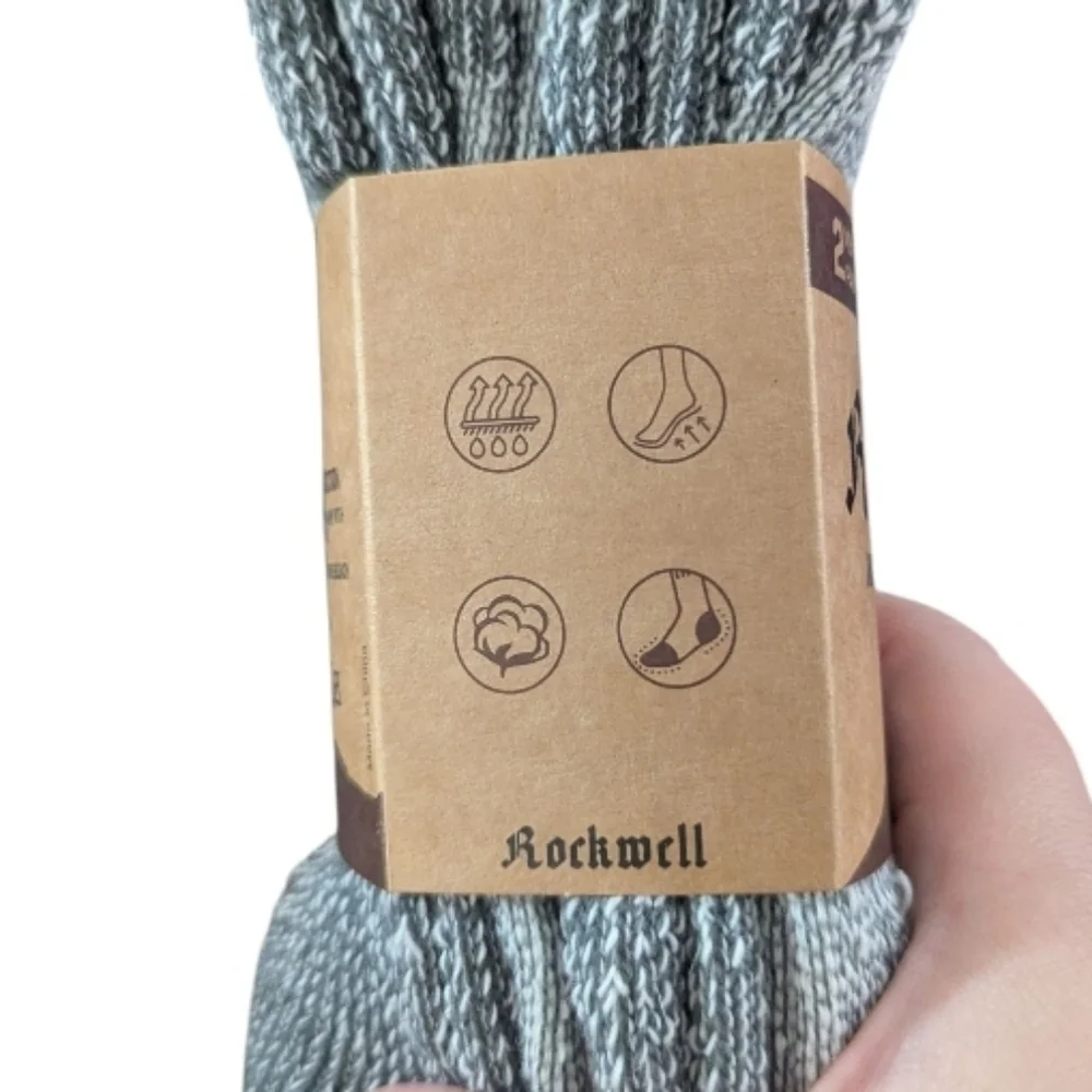 Rockwell Industrial Extreme Socks Mens 10-13 Gray Wool Blend